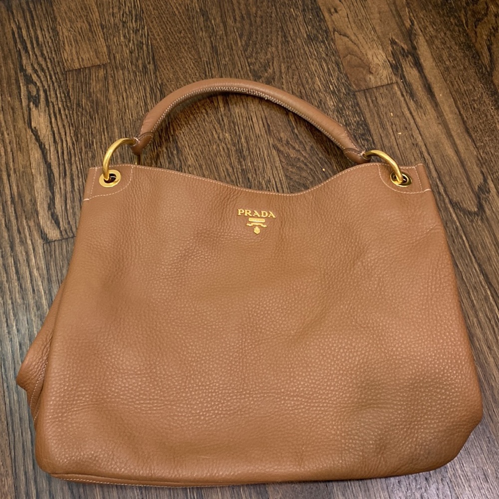 Brown leather Prada purse